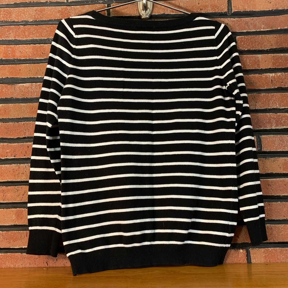 ☃️Ann Taylor Loft Petites Striped Sweater SZ-MP - Picture 3 of 4